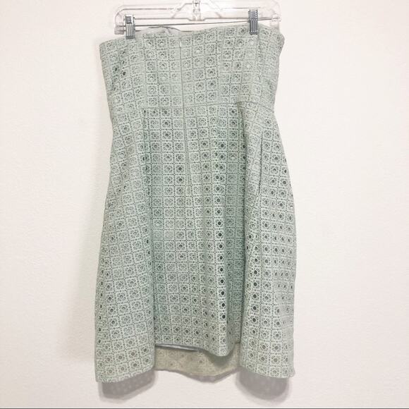 J. Crew Dusty Seaglass Hayley Eyelet Strapless Dress - Picture 3 of 7